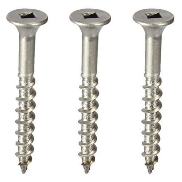 Newport Fasteners Deck Screw, #10 x 1-1/4 in, 316 Stainless Steel, Flat Head, Square Drive, 500 PK V05435-PR-500